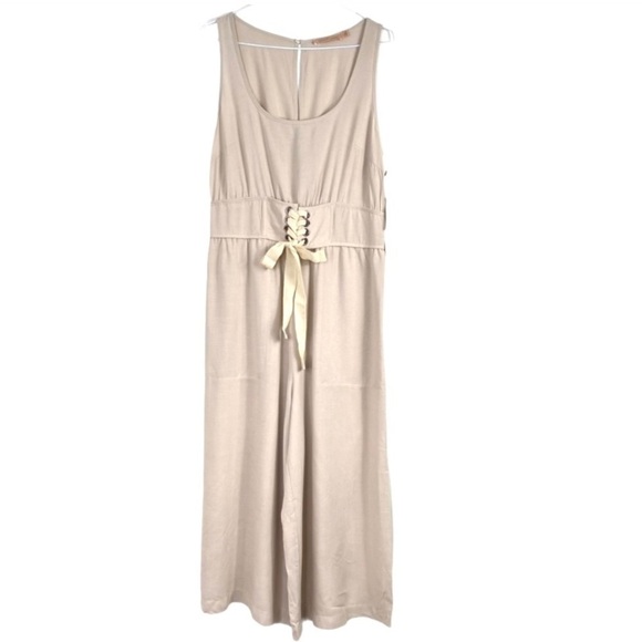 Gibson & Latimer Culotte Crop Jumpsuit in Nude Beige New with Tag - Picture 3 of 7